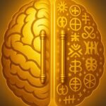Golden brain split with symbolic right hemisphere